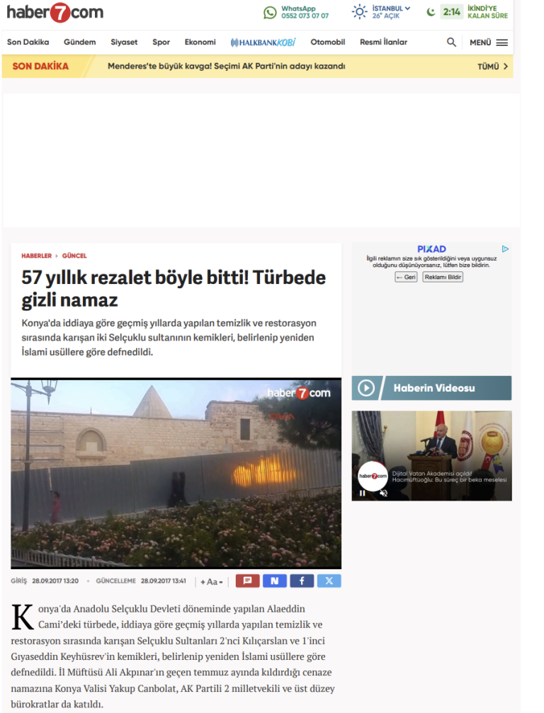 57 yıllık rezalet böyle bitti! Türbede cenaze namazı