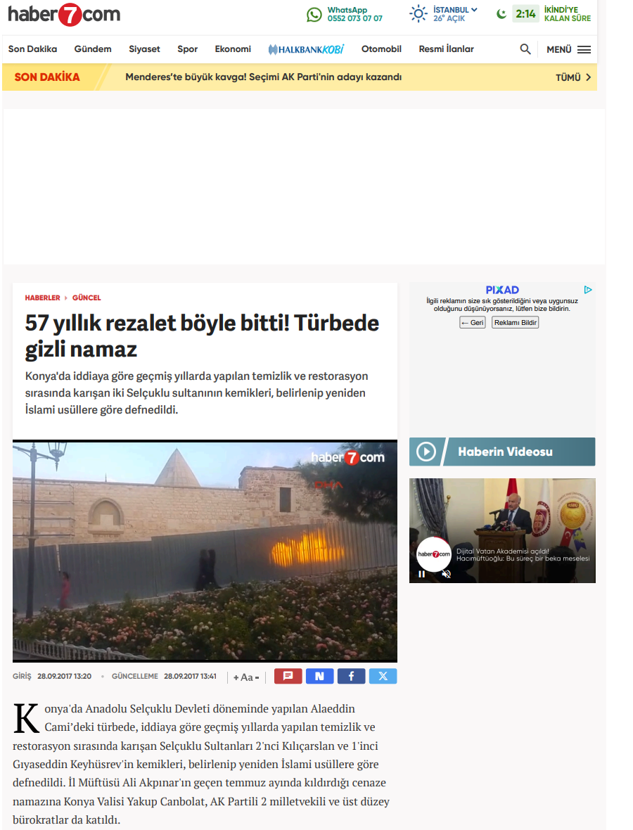 57 yıllık rezalet böyle bitti! Türbede cenaze namazı