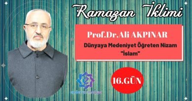 16. Gün Dünyaya Medeniyet Öğreten Nizam "İSLAM" Prof. Dr. Ali AKPINAR Ramazan İklimi 2022 kapak