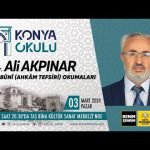 ES-SABÛNÎ (AHKÂM TEFSİRİ) OKUMALARI – Prof. Dr. Ali AKPINAR – (FATİHA SURESİ TEFSİRİ ) – 03.03.2024