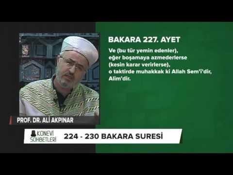 Tefsir Dersleri (bakara Suresi 224 – 230 Ayetler)