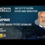 Prof.Dr. Ali AKPINAR ES-SABÛNÎ (AHKAM TEFSİRİ) OKUMALARI-24.05.2025