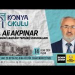 ES-SABÛNÎ (AHKÂM TEFSİRİ) OKUMALARI – Prof. Dr. Ali AKPINAR – 14.01.2024
